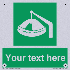 Custom sign Safe condition Davit-launched liferaft